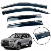 Дефлектор вікна для Subaru Forester 2013-2018 з нерж. хром полоскою